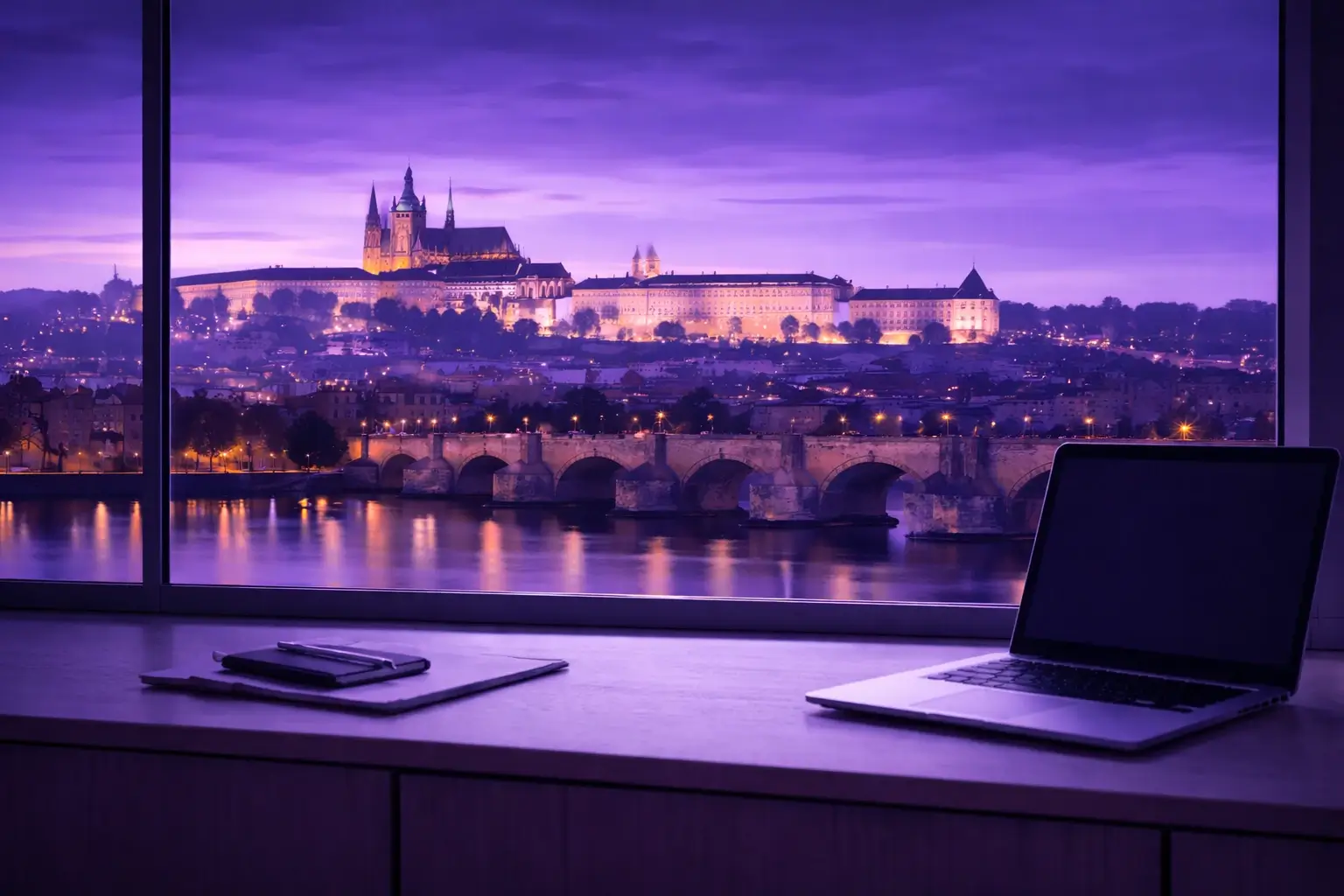 Prague office workspace for Czech business registration and visa services